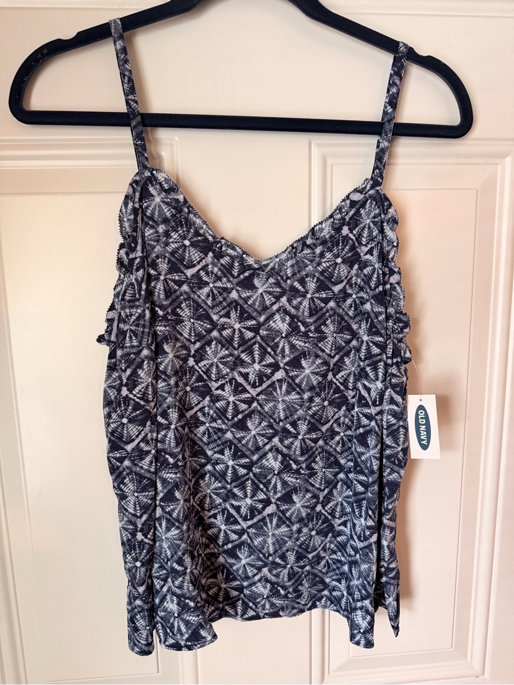 Old Navy Blue and White Tie-Dye Tank Top